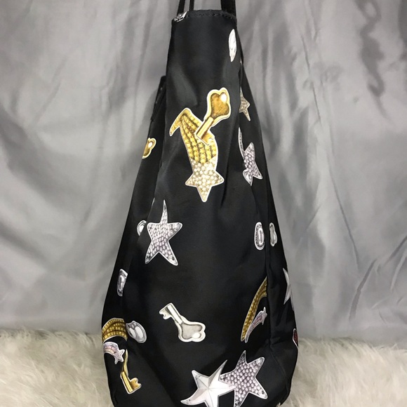 Marc Jacobs Graphic Print Nylon Tote Satchel Bag EUC Stars Keys Rainbows - Picture 7 of 14